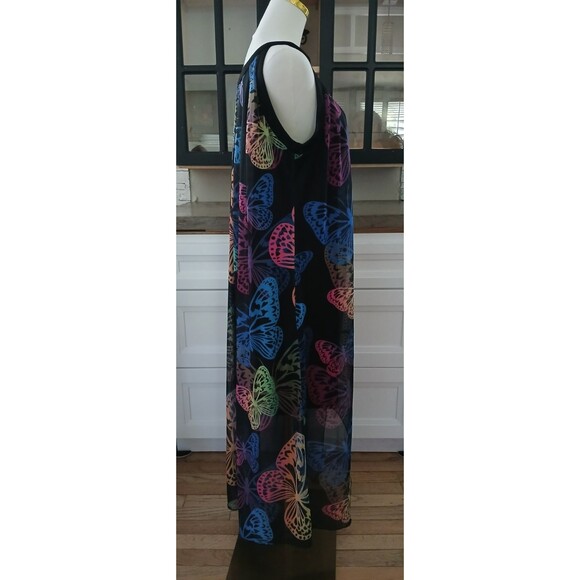 Women's Large Sheer Butterfly Long Dress Boho Lady Beachy Flowy Lightweight Fun - Picture 9 of 16
